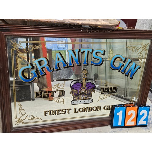 122 - Grants Gin Advertising Mirror 38 x 24.5 inches