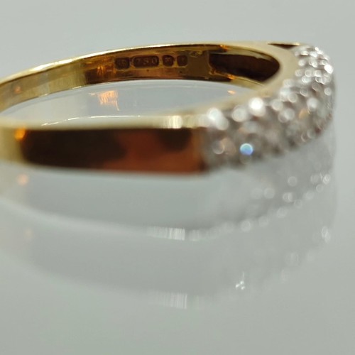 134 - Seven Stone Diamond Half Hoop Eternity Ring: Brilliant-cut diamonds point-set in plain 18ct gold sha... 