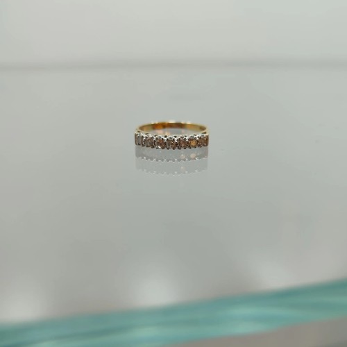 134 - Seven Stone Diamond Half Hoop Eternity Ring: Brilliant-cut diamonds point-set in plain 18ct gold sha... 