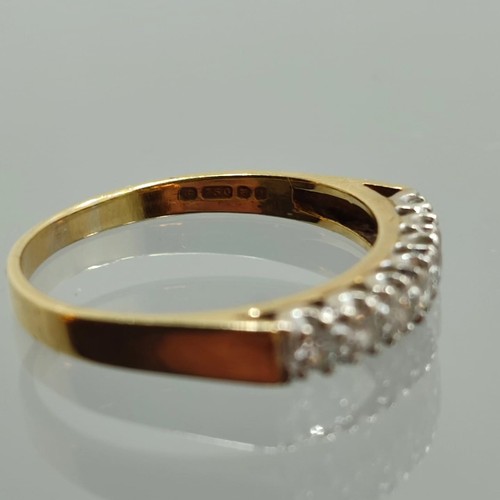 134 - Seven Stone Diamond Half Hoop Eternity Ring: Brilliant-cut diamonds point-set in plain 18ct gold sha... 