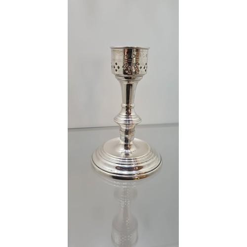 142 - Silver 17th Century Replica  Candle Stick Barrowclift Birmingham 1979