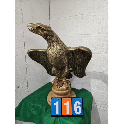 116 - Large Brass Eagle on Stand - Would have been part of a Lectern in a Church 30 x 26 inches