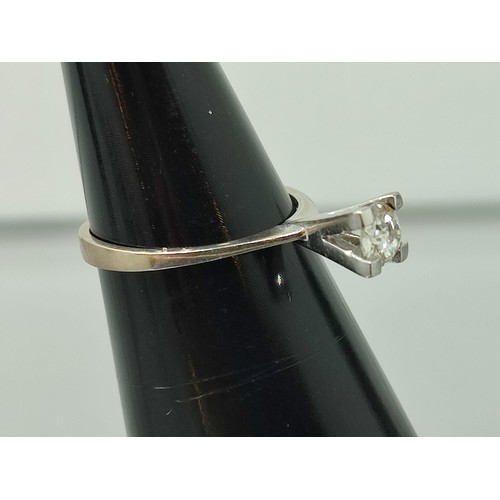 152 - Solitaire Diamond Ring (Vintage 18ct White Gold, ~0.36ct): Modern solitaire diamond ring crafted fro... 