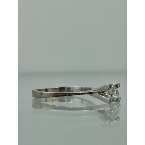 152 - Solitaire Diamond Ring (Vintage 18ct White Gold, ~0.36ct): Modern solitaire diamond ring crafted fro... 