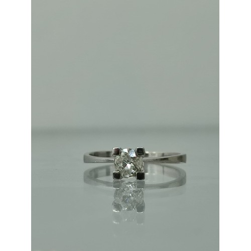 152 - Solitaire Diamond Ring (Vintage 18ct White Gold, ~0.36ct): Modern solitaire diamond ring crafted fro... 