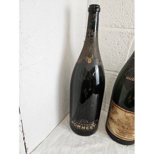 622 - 3 Large Champagne Bottles. Moet & Chandon 1953, Pommery & Greno and Alfred Gration Epernay The Wine ... 