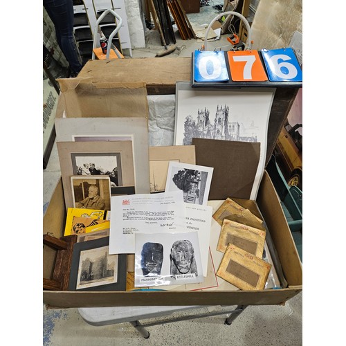 629 - Box of Ephemera including Telegrams and a Letter from Bradford City Art Gallery and Museums dated 19... 