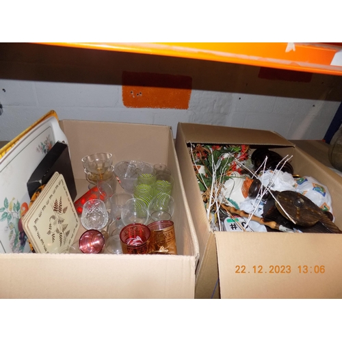 252 - 2 Boxes of Glassware and Pottery