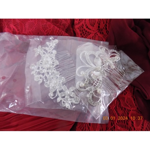 107 - Selection of Plus Size Bridesmaid/Prom Dresses. Inc 2 Hair Grips and Car Ribbon