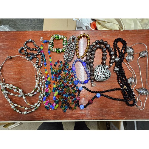 529 - Selection of Necklaces and Bracelets Mainly Glass