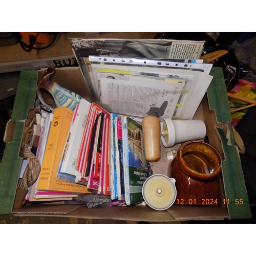 386 - Box of Mixed Collectables. Inc Patterns and Maps