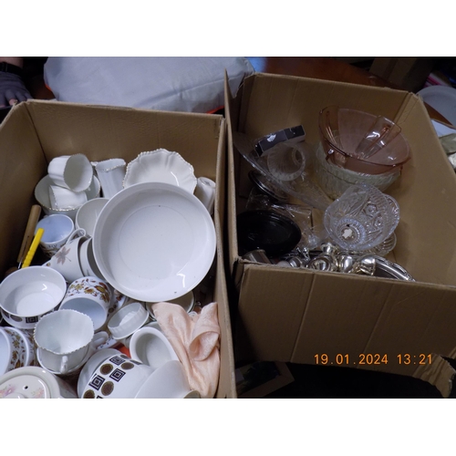 290 - Box of Shabby Chic and Box of Mixed Glassware