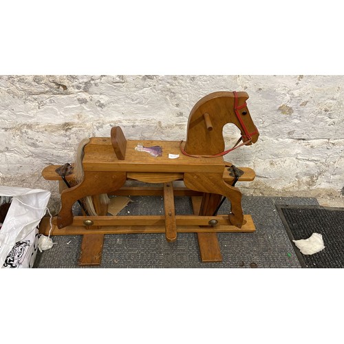 406 - Vintage Wooden Rocking Horse