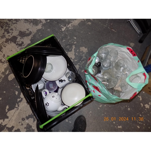 298 - Box and Bag of Kitchen Wares