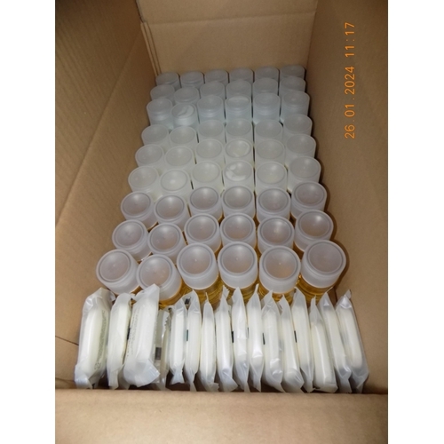 284 - Box of Temple Spa Shampoo, Conditioner, Moisturises and Soaps - 18 of each