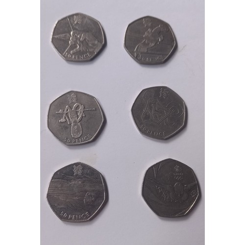 588 - 6 Olympic 50p Coins