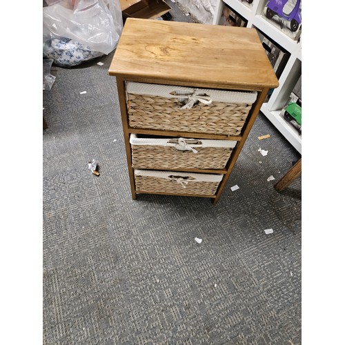 506 - Wood and Wicker Storage Drawers