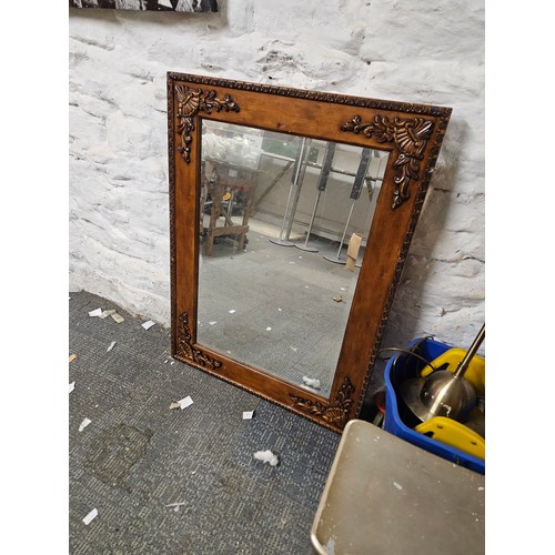 500 - Large Wooden Framed Mirror