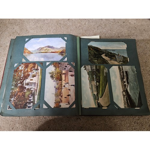 557 - Vintage Postcard Album of 200+ Early 1900's all UK Topographical. Many with Stamps