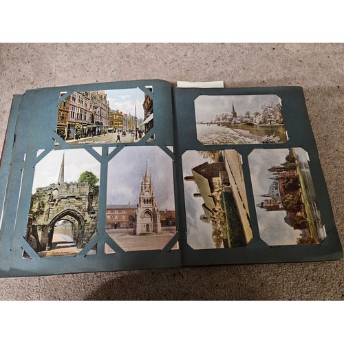 557 - Vintage Postcard Album of 200+ Early 1900's all UK Topographical. Many with Stamps