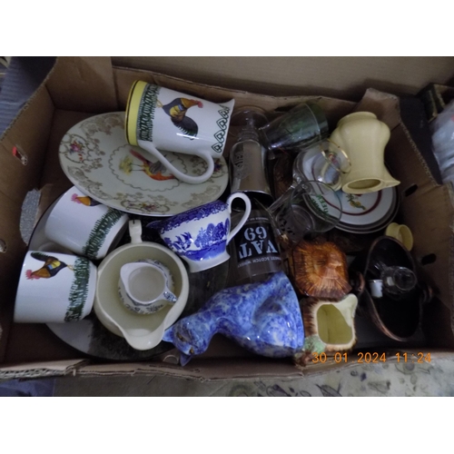 30 - Box of Mixed China and Glassware. Inc Whiskey Glasses