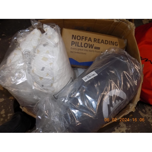 110 - Large Box of Cushions and Sleeping Bag