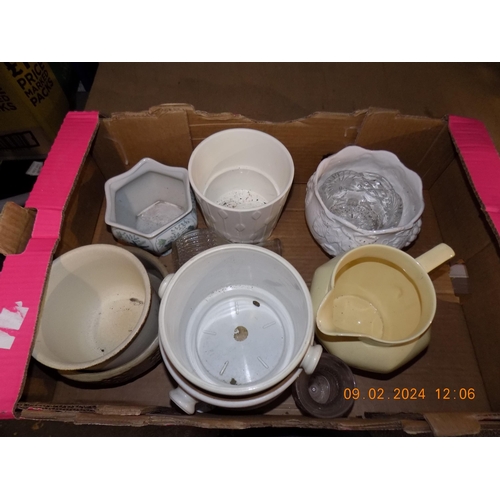 228 - Box of Ceramic Plant Pots