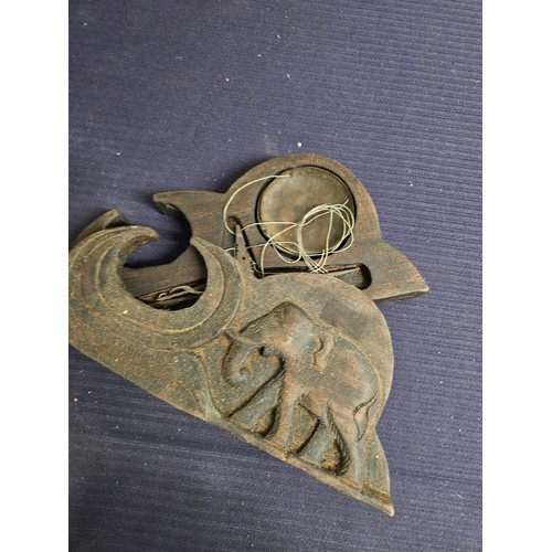 592 - Antique Carved Wooden Opium Scales