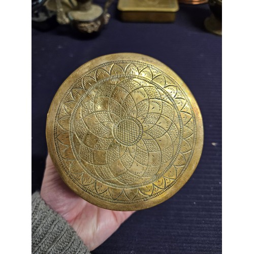 605 - Antique Indian Brass Container