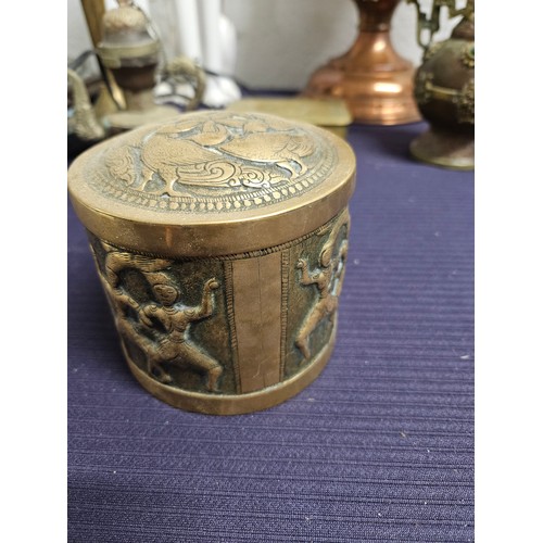 605 - Antique Indian Brass Container