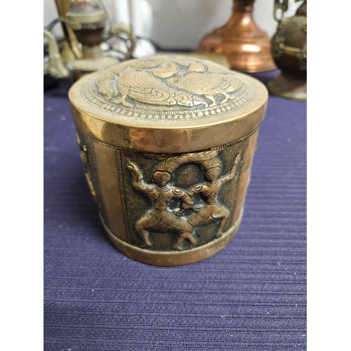 605 - Antique Indian Brass Container