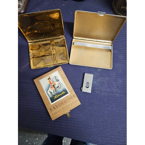 607 - Selection of Cigarette and Cigar items including Wooden Cigarette Dispensing Box