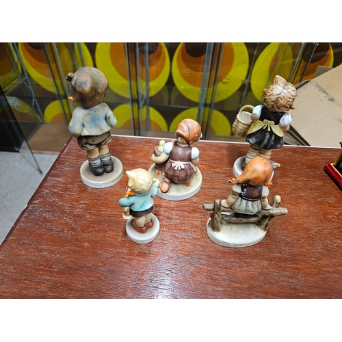 552 - 5 Vintage Goebel/Hummel German Porcelain Figures. Inc Boy & Girl