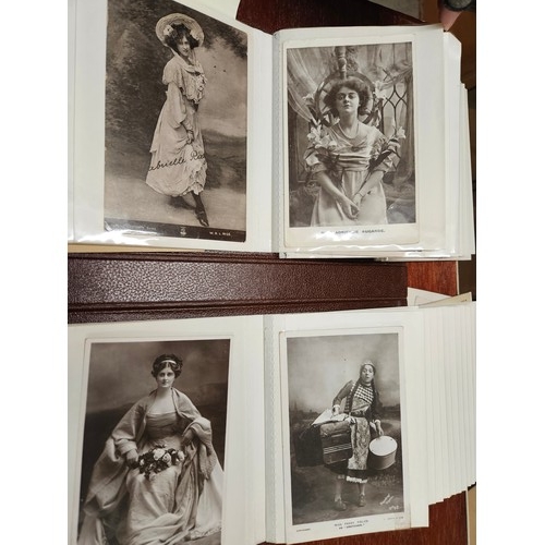 557 - Flip Postcard Album Full of 100 Vintage early 1900's Theatre Actresses and Actors Postcards. Many Po... 