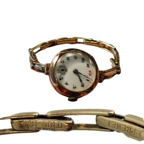 630 - Beautiful 1920s ladies wristwatch, considered as an example of an early Rolex. The bracelet is stamp... 