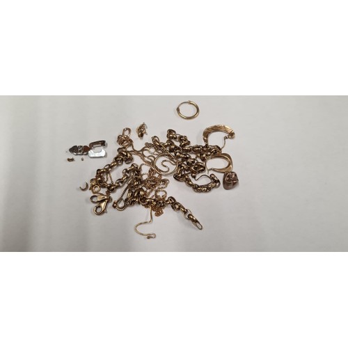 629 - Selection of Scrap Gold, 9ct 13.6g, 16ct 2.1g and 18ct 1.7g