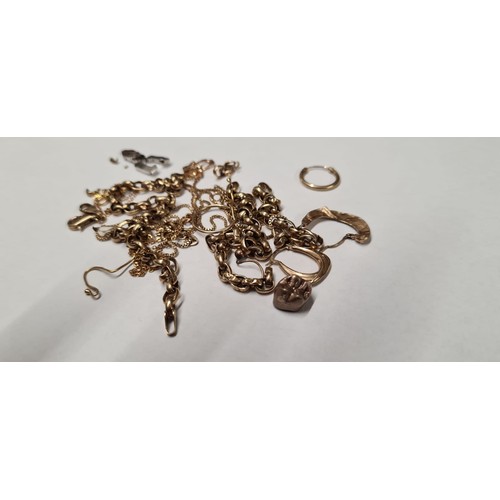 629 - Selection of Scrap Gold, 9ct 13.6g, 16ct 2.1g and 18ct 1.7g