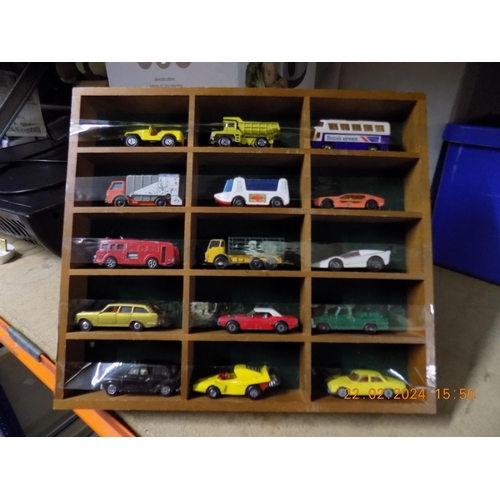 Wood Display Shelving with Matchbox and Collectable Cars