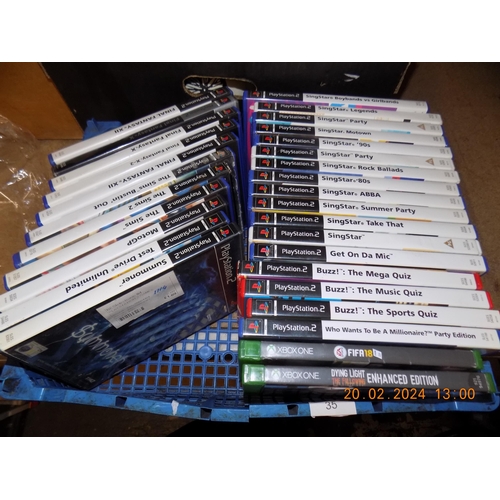 62 - Tray of Play Station 2 and Xbox One Games