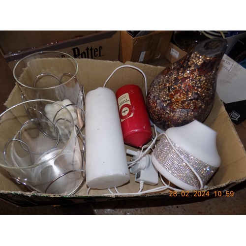 140 - Box of Diffusers, Candles and other Candle Related Items