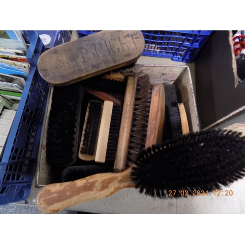 55 - Box of Shoe Polish Brushes