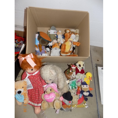 57 - Box of Vintage Toys and Teddies etc