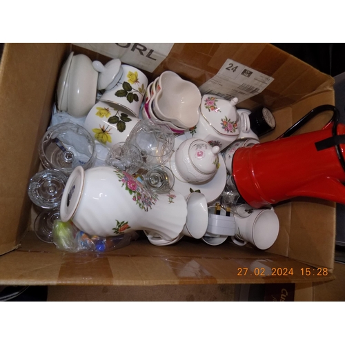 89 - Box of Mixed Pottery. Inc Aynsley