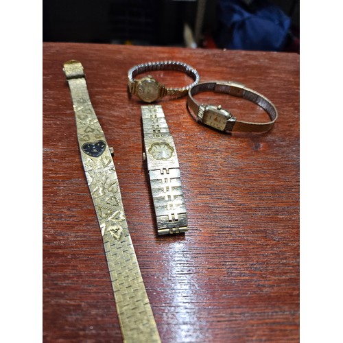 551 - 4 Vintage Gold Tone Ladies Watches