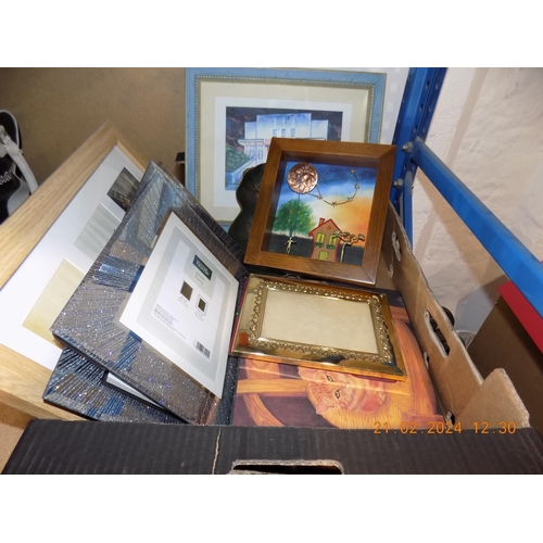 15 - Box of Pictures and Frames