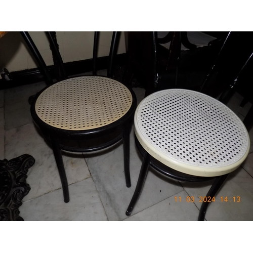 57 - 3 x Michel Angelos and Sons Round Cast Iron Based Tables Height: 31 inches, Diameter: 30 inches 
1 x... 