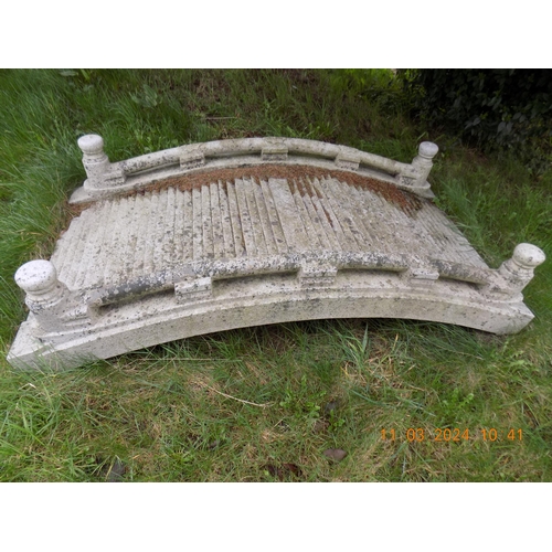 72 - Stone Garden Bridge Ornament - Length: 72 inches, Width: 36 inches, Height: 19 inches