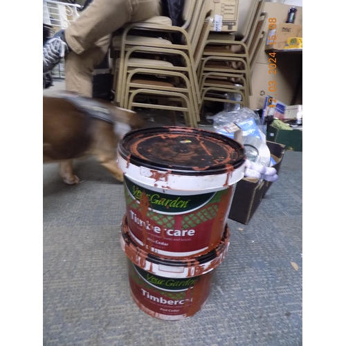 60 - 2 x 7.5lt Tubs of Timber Care Paint Cedar Red