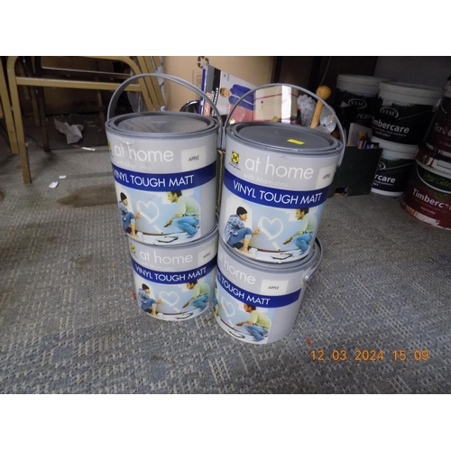61 - 4 x Tubs of 2.5lt At Home Paint in Apple