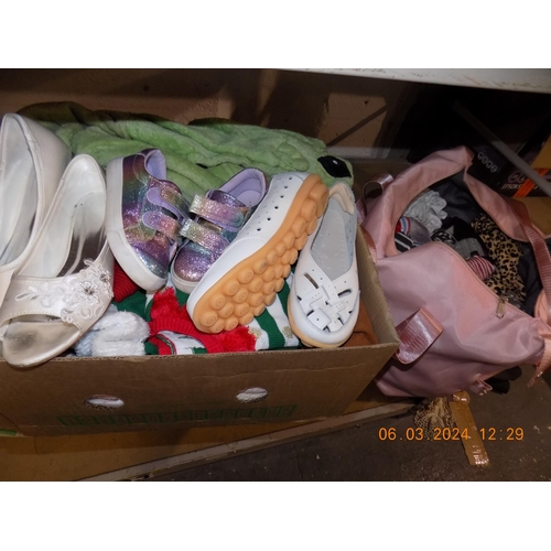 329 - Box and Bag of Clothes and Shoes